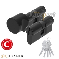 Wkładka Łucznik 703 - E8 profil D 30/45 + 30G/45 w systemie 1 klucza aluminium - czarna anoda